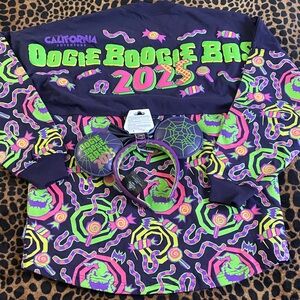 Disney Oogie Boogie Bash Spirit Jersey Long Sleeve Shirt and Mickey Ears Set NWT